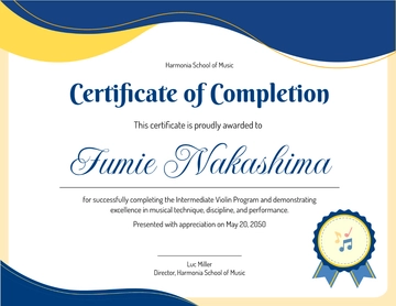 Free Music School Certificate Template to Edit Online