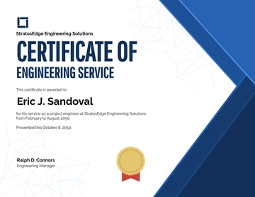 Free Engineering Work Certificate Template to Edit Online