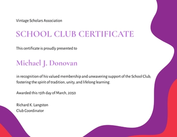 Free Old School Club Certificate Template? to Edit Online
