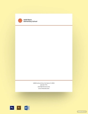 Elementary School Letterhead Template