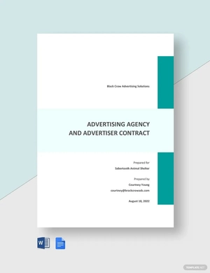 Advertising Agency and Advertiser Contract Template