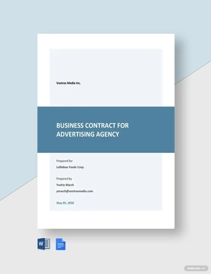 Business Contract for Advertising Agency Template
