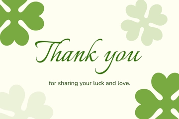 Free Shamrock Thank You Card Template to Edit Online