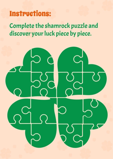 Free Shamrock Puzzle Template to Edit Online