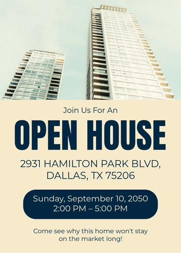 Free Real Estate Open House Invitation Template to Edit Online