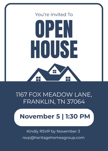 Free Simple Open House RSVP Template to Edit Online