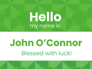 Free Shamrock Name Tag Template to Edit Online