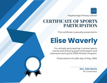 Free Primary School Sports Certificate Template to Edit Online