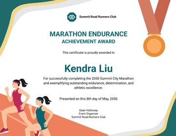 Free Marathon Sports Certificate Template to Edit Online