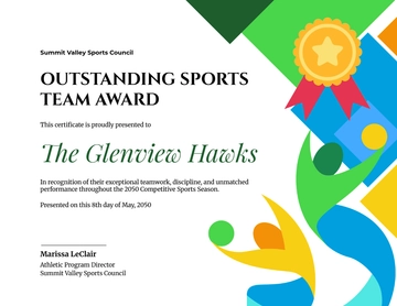 Free Outstanding Sports Team Certificate Template to Edit Online