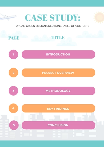 Free Case Study Table of Contents Template to Edit Online