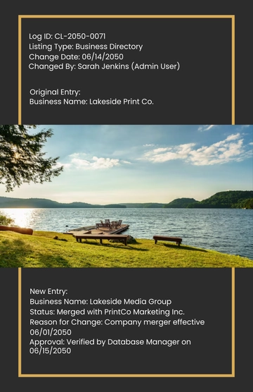 Listing Change Log Template to Download Listing Change Log Template to Download