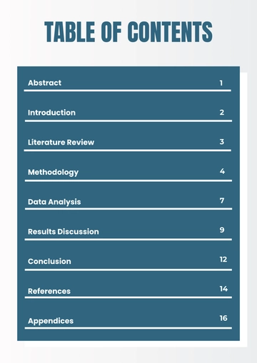 Free Editable Notebook Table of Contents Template to Edit Online