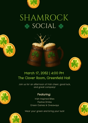 Free Shamrock Invitation Template to Edit Online