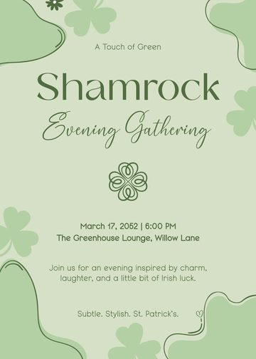 Free Aesthetic Shamrock Invitation Template to Edit Online