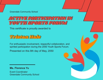 Free Youth Sports Meeting Certificate Template to Edit Online