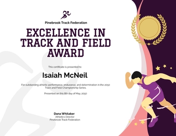 Free Track and Field Sports Certificate Template to Edit Online