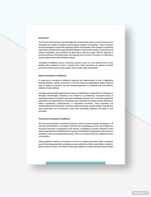 Healthcare Innovation White Paper Template