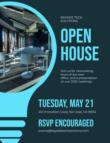 Free Printable Business Open House Flyer Template to Edit Online