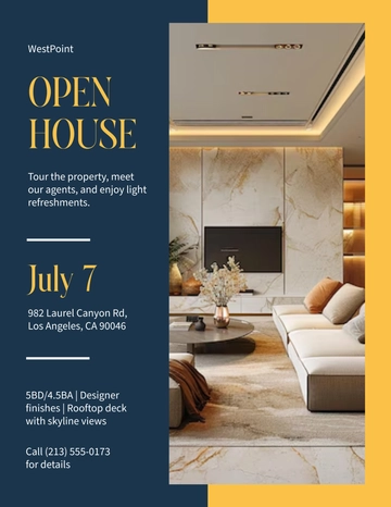Free Editable Open House Promotional for Real Estate  Template