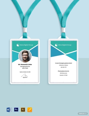 Digital Advertising Company ID Card Template