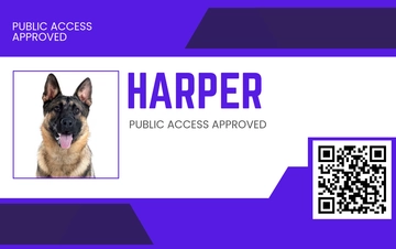 Free Dog ID Card for Public Access Template to Edit Online