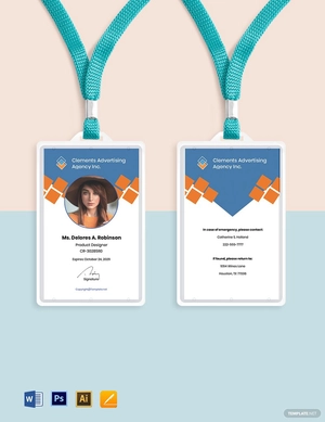 Sample Advertising agency ID Card Template