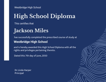Free High School Diploma Certificate Template to Edit Online