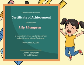 Free Elementary School Certificate Template to Edit Online