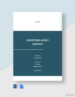 Advertising Agency Contract Template
