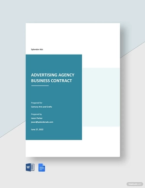 Editable Business Contract for Advertising Agency Template