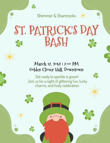 Free Glitter Shamrock Flyer Template to Edit Online