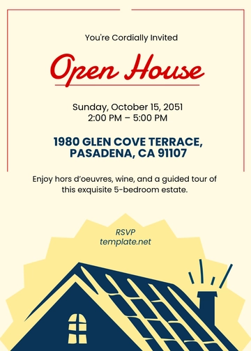 Free Open House Creative Invitation for Guests Template to Edit Online