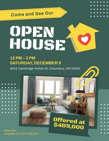 Free Open House Professional Flyer with Pricing Template to Edit Online