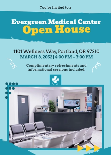 Free Medical Open House Program Invitation Template to Edit Online
