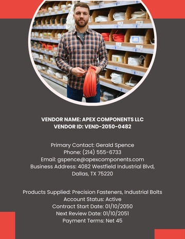 Vendor Listing Template to Download