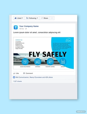 Airlines Aviation Services Facebook Post Template