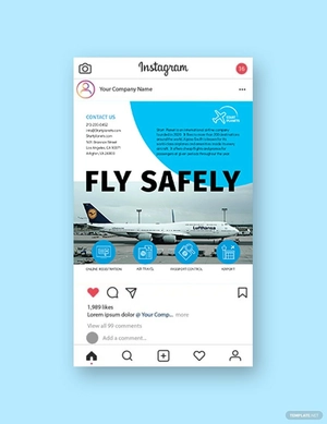 Airlines Aviation Services Instagram Post Template