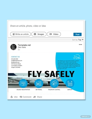 Airlines Aviation Services Linkedin Post Template