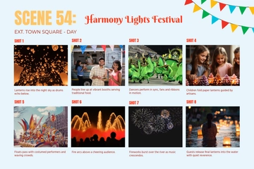 Free Festival Elements Storyboard Template to Edit Online