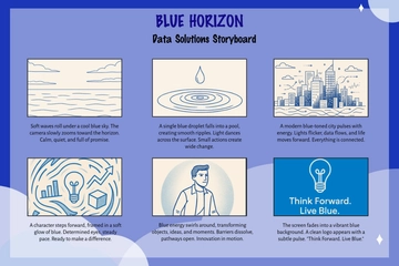 Free Blue Animation Storyboard Template to Edit Online