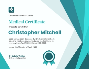 Free Physician-Signed Medical Certificate Template to Edit Online