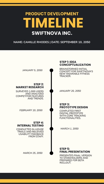 Free Simple Timeline Worksheet Template to Edit Online