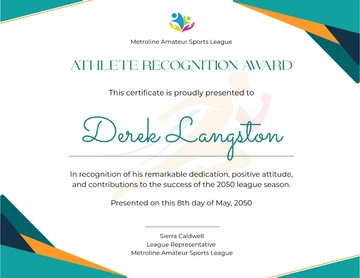 Free Sports Recognition Certificate Template to Edit Online