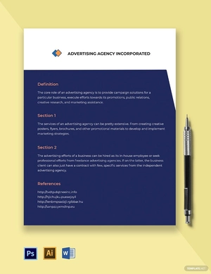 advertising agency fact sheet Template