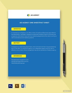 Ad agency one-sheet/fact-sheet Template