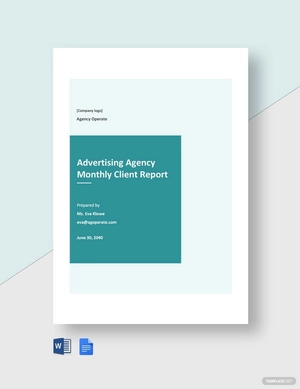 Advertising Agency Monthly Client Report Template