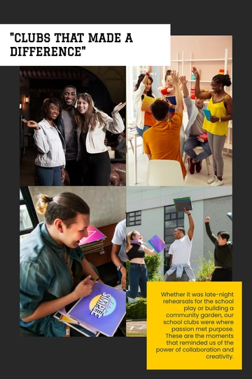 Free Simple School Club Yearbook Template to Edit Online