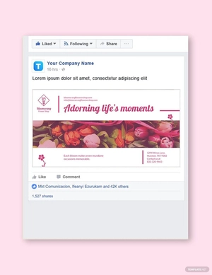 Flower Shop Facebook Post Template