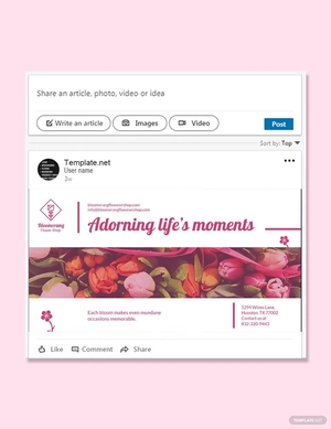 Flower Shop Linkedin Post Template